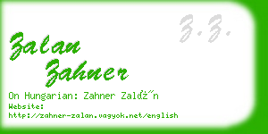 zalan zahner business card